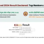 JEE Advanced 2024 Result Declared - Top Rankers Announced